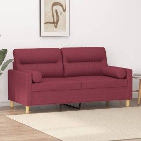 2-Sitzer-Sofa mit roten Stoffkissen 140 cm von , Sofas - Ref: Foro24-3200827, Preis: 256,99 €, Rabatt: %