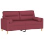 Sofá de 2 plazas con cojines tela rojo tinto 140 cm de , Sofás - Ref: Foro24-3200827, Precio: 256,75 €, Descuento: %