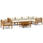 Garden furniture 7 pcs cream cushions solid acacia wood by , Garden sets - Ref: Foro24-3086954, Price: 988,96 €, Discount: %