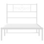 Estructura de cama de metal con cabecero blanco 100x190 cm de , Camas y somieres - Ref: Foro24-355310, Precio: 63,08 €, Descu...