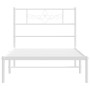 Estructura de cama de metal con cabecero blanco 75x190 cm de , Camas y somieres - Ref: Foro24-355306, Precio: 58,15 €, Descue...