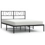 Estructura de cama con cabecero metal negro 120x200 cm de , Camas y somieres - Ref: Foro24-355461, Precio: 95,12 €, Descuento: %