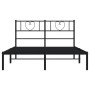 Estructura de cama con cabecero metal negro 120x200 cm de , Camas y somieres - Ref: Foro24-355461, Precio: 95,12 €, Descuento: %