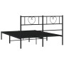 Estructura de cama con cabecero metal negro 120x200 cm de , Camas y somieres - Ref: Foro24-355461, Precio: 95,12 €, Descuento: %