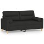 Sofá de 2 plazas con cojines tela negro 140 cm de , Sofás - Ref: Foro24-3200825, Precio: 256,75 €, Descuento: %