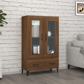 Aparador alto de madera contrachapada marrón roble 70x31x115 cm de , Aparadores - Ref: Foro24-817482, Precio: 106,94 €, Descu...