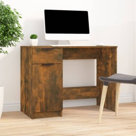 Escritorio madera contrachapada roble ahumado 100x50x75 cm de , Escritorios - Ref: Foro24-817126, Precio: 85,49 €, Descuento: %