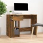 Smoked oak plywood desk 100x50x75 cm by , Desks - Ref: Foro24-817126, Price: 81,11 €, Discount: %