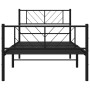 Bed frame with headboard and black metal footboard 80x200 cm by , Beds and slatted bases - Ref: Foro24-372188, Price: 77,85 €...