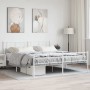 Estructura cama metal con cabecero y estribo blanco 200x200 cm de , Camas y somieres - Ref: Foro24-372253, Precio: 130,93 €, ...