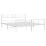 Estructura cama metal con cabecero y estribo blanco 200x200 cm de , Camas y somieres - Ref: Foro24-372253, Precio: 130,93 €, ...