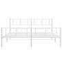 Estructura cama metal con cabecero y estribo blanco 200x200 cm de , Camas y somieres - Ref: Foro24-372253, Precio: 130,93 €, ...