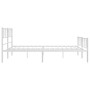 Estructura cama metal con cabecero y estribo blanco 200x200 cm de , Camas y somieres - Ref: Foro24-372253, Precio: 130,93 €, ...