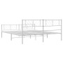 Estructura cama metal con cabecero y estribo blanco 200x200 cm de , Camas y somieres - Ref: Foro24-372253, Precio: 130,93 €, ...