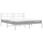 Metal bed frame with white headboard 180x200 cm by , Beds and slatted bases - Ref: Foro24-372232, Price: 100,99 €, Discount: %