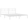 Metal bed frame with white headboard 180x200 cm by , Beds and slatted bases - Ref: Foro24-372232, Price: 100,99 €, Discount: %