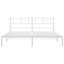 Metal bed frame with white headboard 180x200 cm by , Beds and slatted bases - Ref: Foro24-372232, Price: 100,99 €, Discount: %