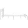 Metal bed frame with white headboard 180x200 cm by , Beds and slatted bases - Ref: Foro24-372232, Price: 100,99 €, Discount: %