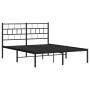 Estructura de cama con cabecero metal negro 120x200 cm de , Camas y somieres - Ref: Foro24-355657, Precio: 89,70 €, Descuento: %