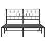 Estructura de cama con cabecero metal negro 120x200 cm de , Camas y somieres - Ref: Foro24-355657, Precio: 89,70 €, Descuento: %