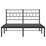 Estructura de cama con cabecero metal negro 140x200 cm de , Camas y somieres - Ref: Foro24-355660, Precio: 95,31 €, Descuento: %