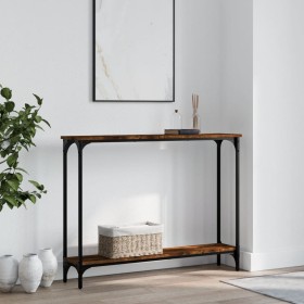 Smoked oak engineered wood console table 100x22.5x75 cm by , Side tables - Ref: Foro24-834017, Price: 40,28 €, Discount: %