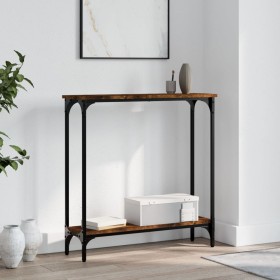 Smoked oak engineered wood console table 75x22.5x75 cm by , Side tables - Ref: Foro24-834022, Price: 40,99 €, Discount: %