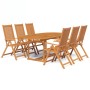 Garden dining set 7 pieces solid acacia wood by vidaXL, Garden sets - Ref: Foro24-41814, Price: 696,34 €, Discount: %