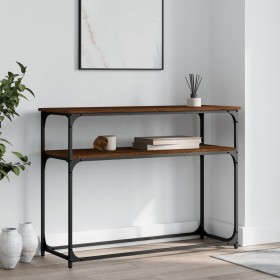 Oak brown engineered wood console table 100x35.5x75 cm by , Side tables - Ref: Foro24-834069, Price: 52,99 €, Discount: %