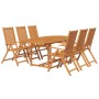 Set de comedor de jardín 7 piezas madera maciza de acacia de vidaXL, Conjuntos de jardín - Ref: Foro24-41814, Precio: 696,34 ...