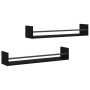 Wall shelves with bars 2 units black 80x16x14 cm by , Shelves and shelves - Ref: Foro24-835439, Price: 37,96 €, Discount: %