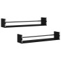 Wall shelves with bars 2 units black 80x16x14 cm by , Shelves and shelves - Ref: Foro24-835439, Price: 37,96 €, Discount: %