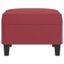 Reposapiés de cuero sintético rojo tinto 70x55x41 cm de , Otomanas - Ref: Foro24-349359, Precio: 67,72 €, Descuento: %