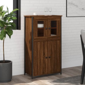 Tall brown oak plywood sideboard 62x32x106.5 cm by , Sideboards - Ref: Foro24-834209, Price: 102,99 €, Discount: %