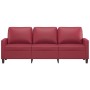 Sofá de 3 plazas de cuero sintético rojo vino 180 cm de , Sofás - Ref: Foro24-359145, Precio: 314,55 €, Descuento: %