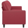 Sofá de 3 plazas de cuero sintético rojo vino 180 cm de , Sofás - Ref: Foro24-359145, Precio: 314,55 €, Descuento: %