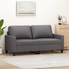 Gray synthetic leather 2-seater sofa 140 cm by , Sofas - Ref: Foro24-359139, Price: 228,99 €, Discount: %