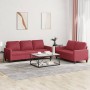 Sofa set with cushions 2 pieces red synthetic leather by , Sofas - Ref: Foro24-3201421, Price: 539,03 €, Discount: %