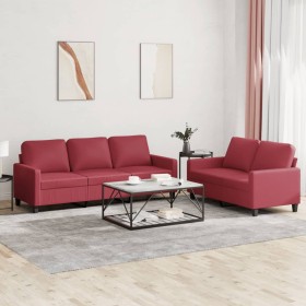 Sofa set with cushions 2 pieces red synthetic leather by , Sofas - Ref: Foro24-3201421, Price: 562,58 €, Discount: %