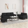 3-piece black synthetic leather sofa set with cushions by , Sofas - Ref: Foro24-3201423, Price: 586,77 €, Discount: %