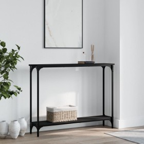 Black engineered wood console table 100x22.5x75 cm by , Side tables - Ref: Foro24-834015, Price: 56,60 €, Discount: %