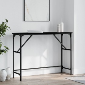 Black engineered wood console table 100x32x75 cm by , Side tables - Ref: Foro24-834055, Price: 37,41 €, Discount: %