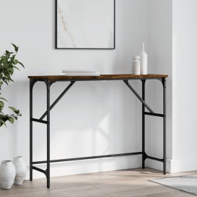 Smoked oak engineered wood console table 100x32x75 cm by , Side tables - Ref: Foro24-834057, Price: 37,32 €, Discount: %