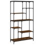 Engineered wood steel smoked oak shelf 99x35.5x176 cm by , Bookcases and shelves - Ref: Foro24-835411, Price: 71,08 €, Discou...