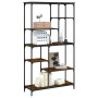 Engineered wood steel smoked oak shelf 99x35.5x176 cm by , Bookcases and shelves - Ref: Foro24-835411, Price: 71,08 €, Discou...