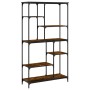 Engineered wood steel smoked oak shelf 99x35.5x176 cm by , Bookcases and shelves - Ref: Foro24-835411, Price: 71,08 €, Discou...