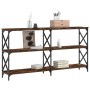 Mesa consola madera de ingeniería roble ahumado 156x28x80,5 cm de , Mesas auxiliares - Ref: Foro24-835426, Precio: 54,99 €, D...