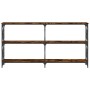 Mesa consola madera de ingeniería roble ahumado 156x28x80,5 cm de , Mesas auxiliares - Ref: Foro24-835426, Precio: 54,99 €, D...