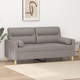 2-Sitzer-Sofa mit taupegrauen Stoffkissen, 140 cm von , Sofas - Ref: Foro24-3200828, Preis: 262,12 €, Rabatt: %