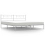 White metal bed frame with headboard 200x200 cm by , Beds and slatted bases - Ref: Foro24-355323, Price: 108,89 €, Discount: %